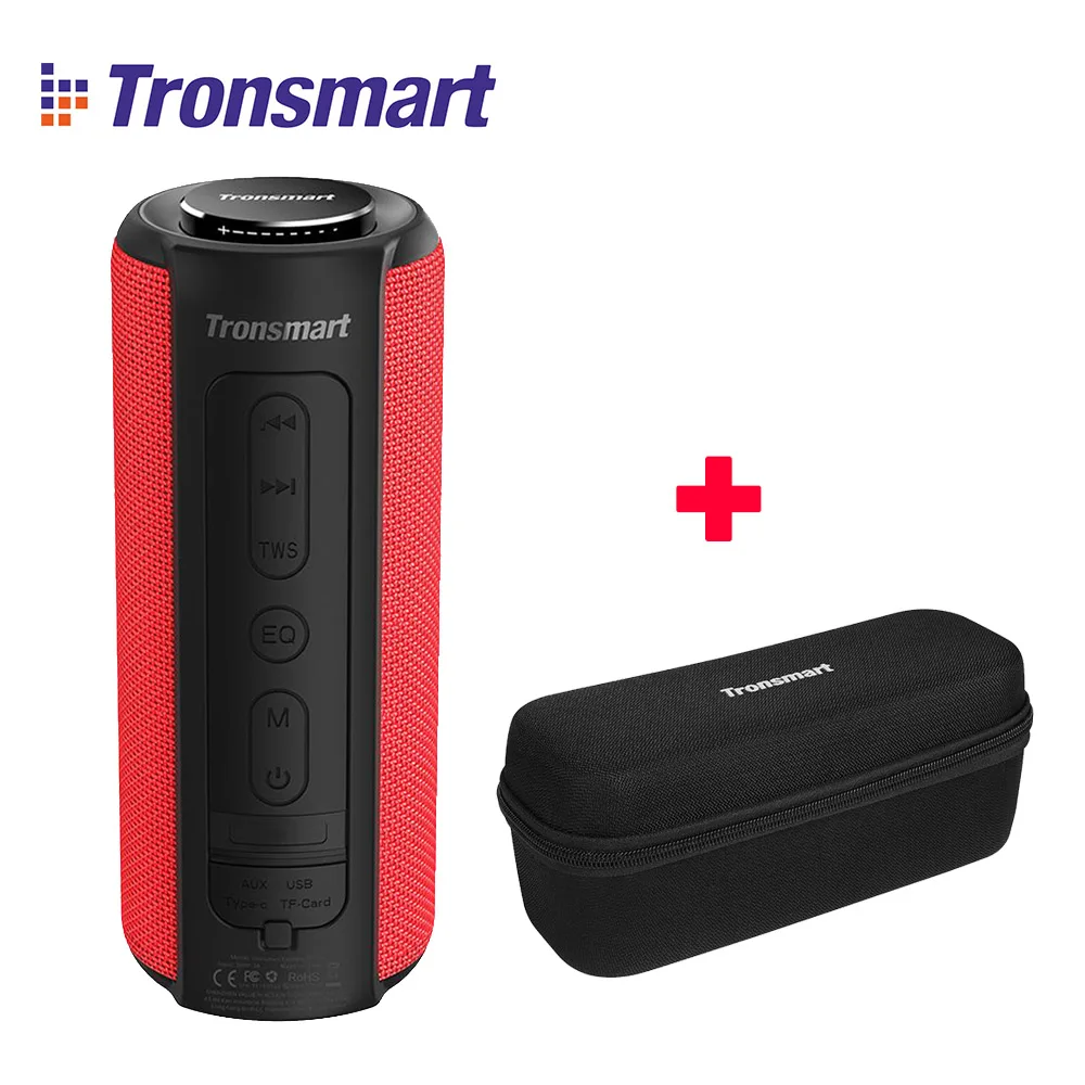 [] Tronsmart Element T6 Plus TWS портативный Bluetooth динамик TF/SD карта 40 Вт 15 часов открытый портативный мини-динамик - Цвет: Red With Case
