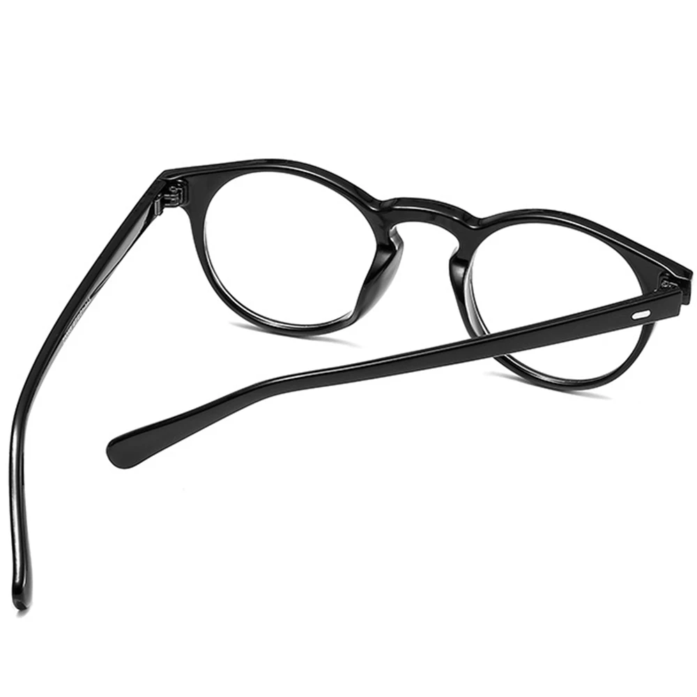 

Black Leopard Print Round Frame Eyeglasses Anti Blue Light Reduces Strain Radiation Eye Protection Bluelight Blocking Goggles