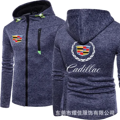 

Spring Autumn Men's Hoodie for Cadillac Logo High Quality Hooded Sweatshirts Zipper Clothing