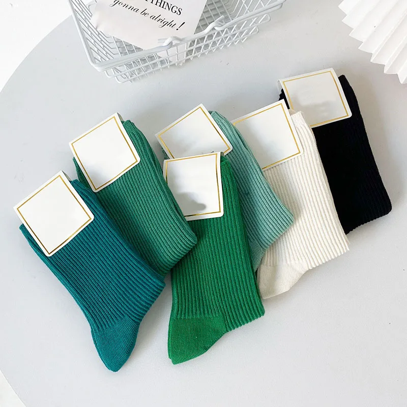 

Women cotton socks 3pairs/lot lady Green Collection striped socks female girl cute socks VKMONY