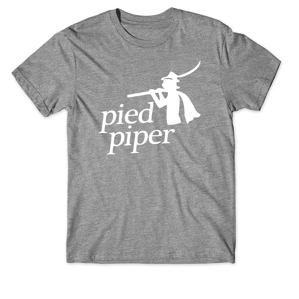 Хлопковая футболка унисекс Pied Piper Silicon Valley Забавный силуэт художественная Подарочная футболка - Цвет: Серый