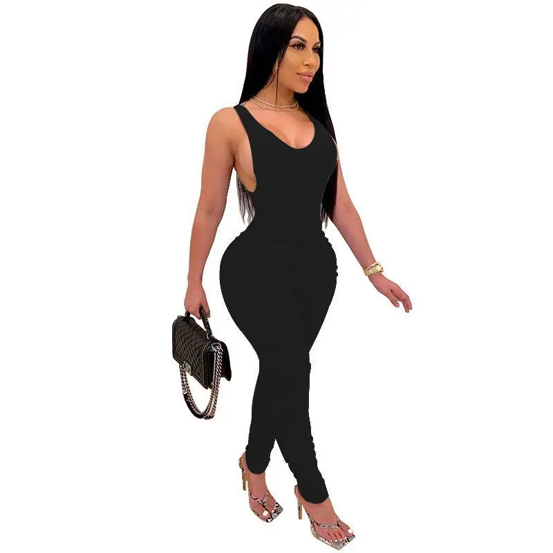 

Tight Sexy Sleeveless High Waist Striped Pleated Vest & Trousers Women Suit European and American Two Piece Set