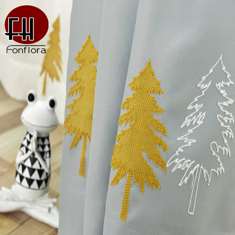 Затемняющие шторы с вышивкой для гостиной спальни детской комнаты гладкая