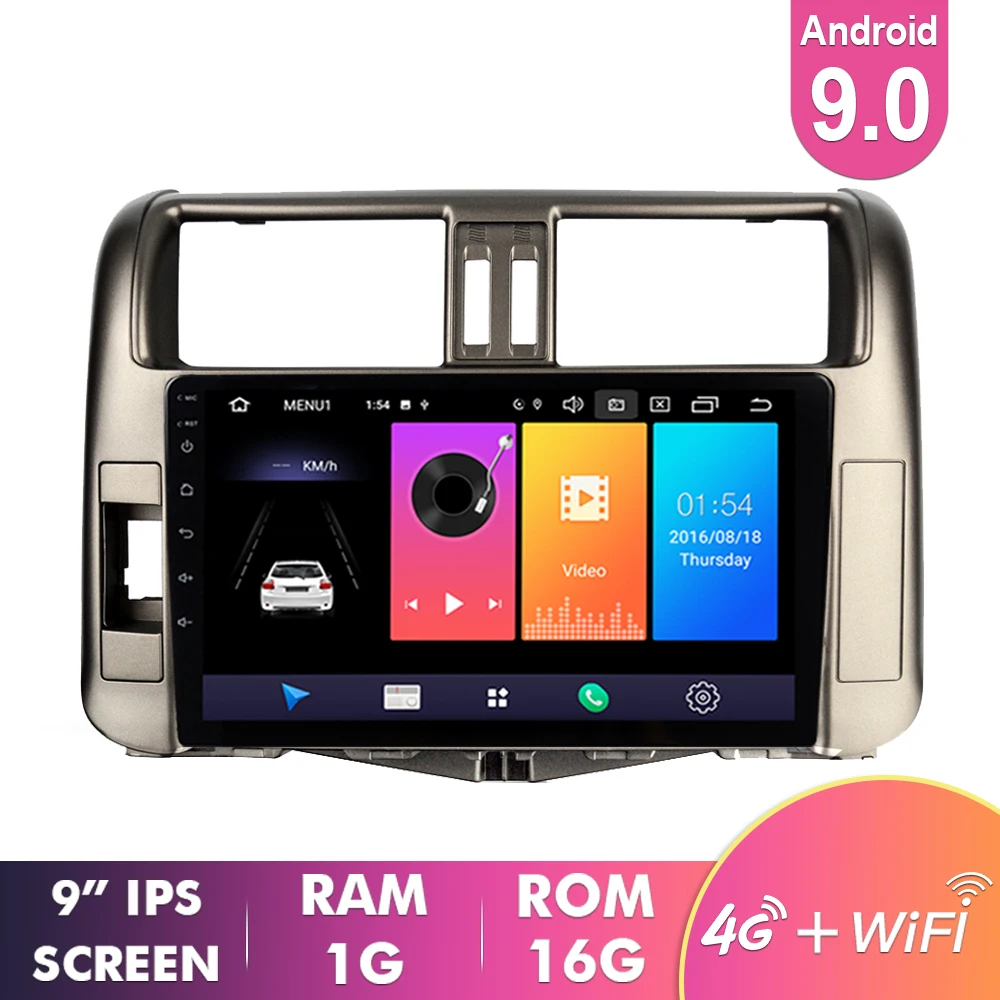 1G 16G EKIY " ips Android 9,0 Автомобильный мультимедийный плеер авторадио для Toyota Land Cruiser Prado 150 2010-2013 стерео gps навигация 4G BT - Цвет: 1G 16G