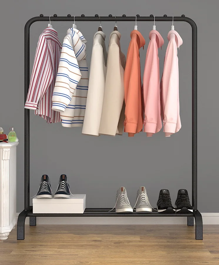 

Floor Standing Clothes Rack Metal Drying Hanger 60x40x130cm Coat Hanger Rack Handbag Rack storage shelf bedroom Furniture Z2