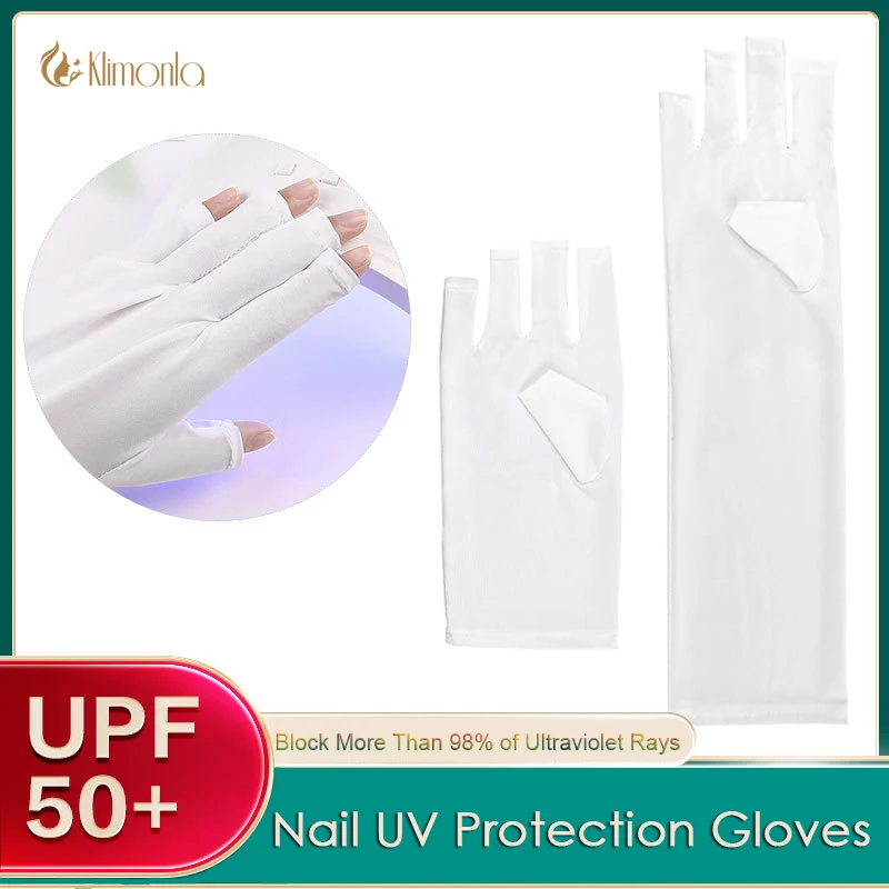 

1 Pairs White Gloves Anti UV Dryer Lamp Finger Protect Radiation Proof Glove Cotton Blends Manicure Care Tool Accessories