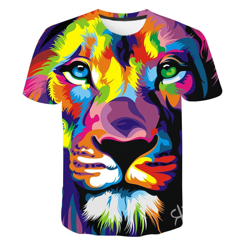 

New boys and girls 3D tiger T-shirt, fashion leisure custom personality, Harajuku Street fun style cartoon animal T-shirt
