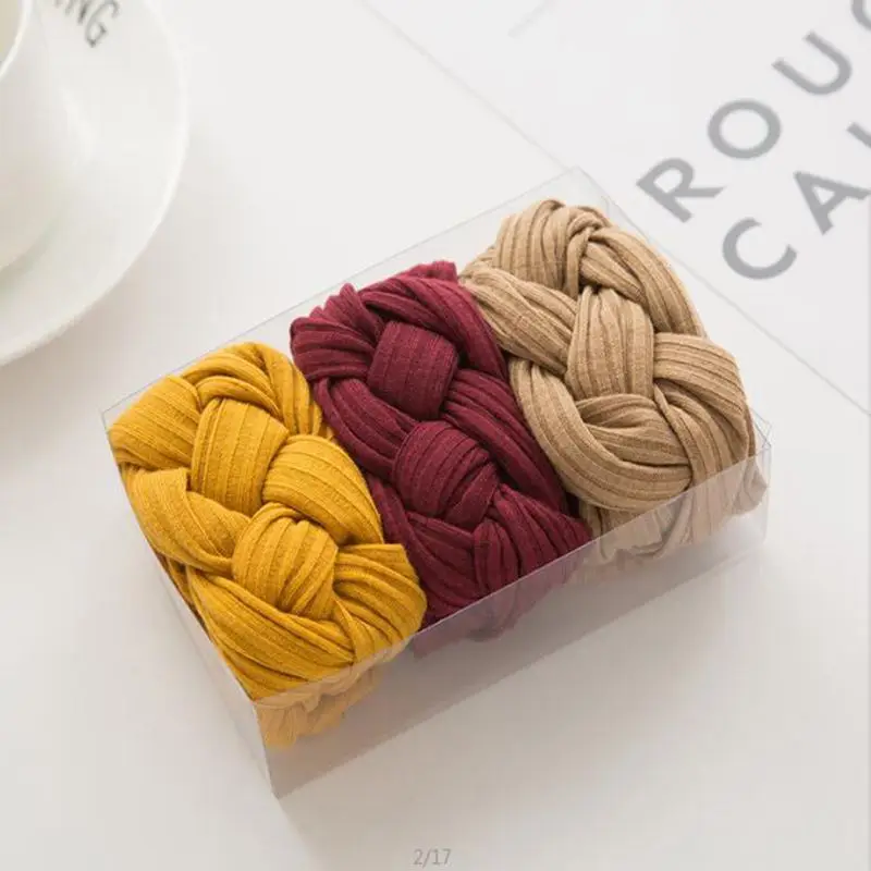 

New Cotton Girls Hair Chinese Knot Headband Turban Headwrap Braid Twist Striped Elastic Head Band Bandage Women Hair Accessories