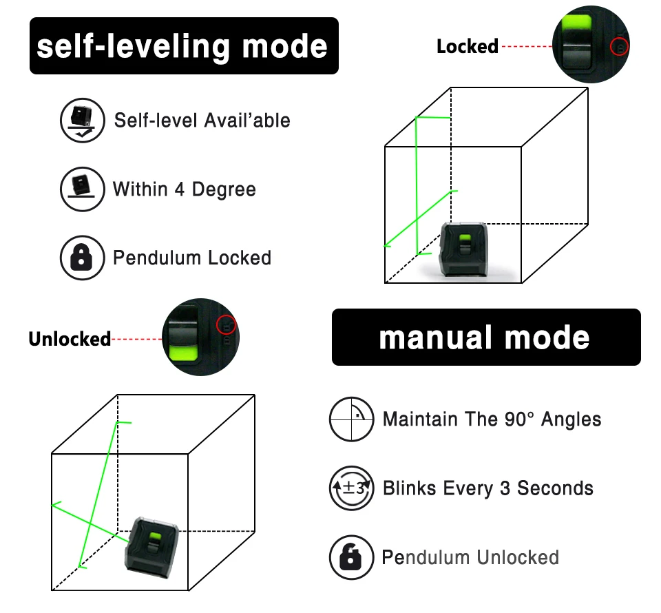 ce certificated fall protection palm cross lines laser level self leveling receiver ok level 360 rotary with magnetic bracket free global shipping