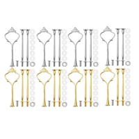 hot 8 sets 3 tier crown cake plate stand fittings hardware holder kitchen gadgets for wedding and party silvergolden