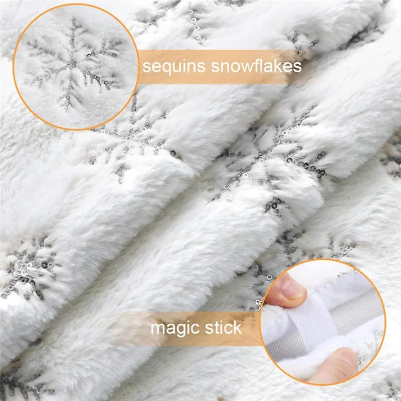 High-end White Christmas Tree Skirt Thicke Plush Faux Fur Xmas Merry Decoration Ornament New Year Home Decor Navidad Carpet | Дом и сад