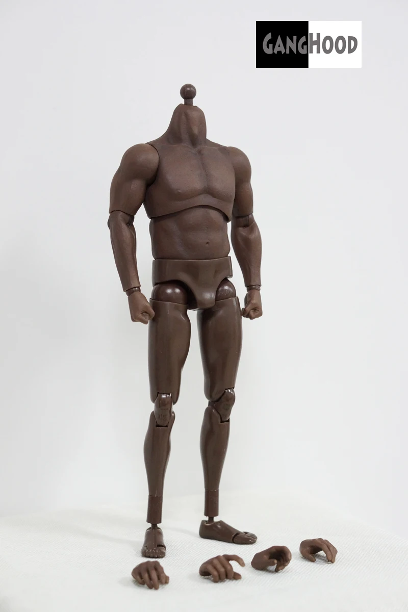 

In Stock 1/6 Scale Male Figure Body Black Skin Strong Muscle Body Accessory Model for 12 inches Bane Arnold Head