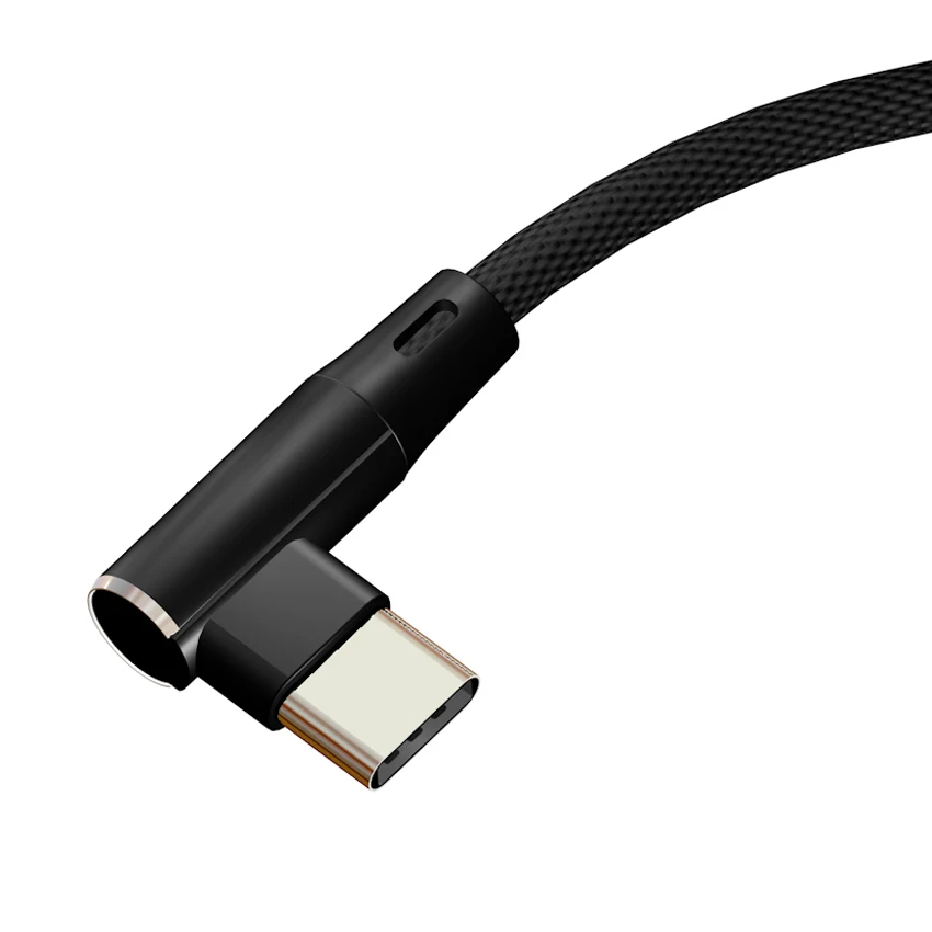 1 м USB C кабель 3 Быстрая зарядка 90 градусов нейлоновая оплетка L Тип шнур для