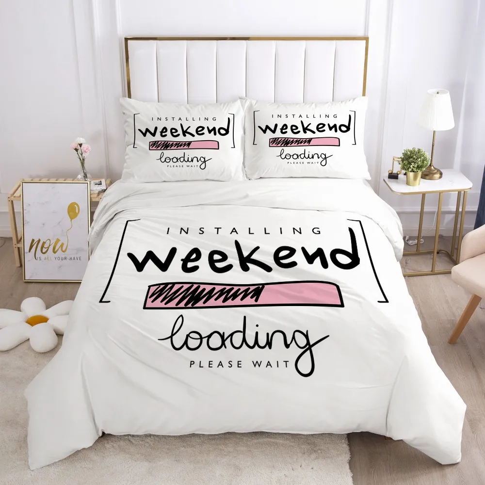 

3D Duvet Cover Sets Bed Linens Bedding Set Quilt/Comforter Covers Pillow Case Full Single Queen Size Letter Design Home Textile