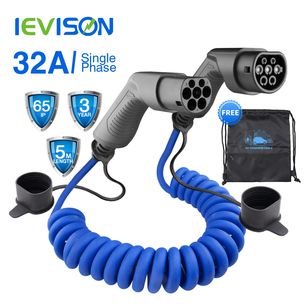 Зарядный спиральный кабель IEC 62196 2 EV для станций Спиральный шнур электрического