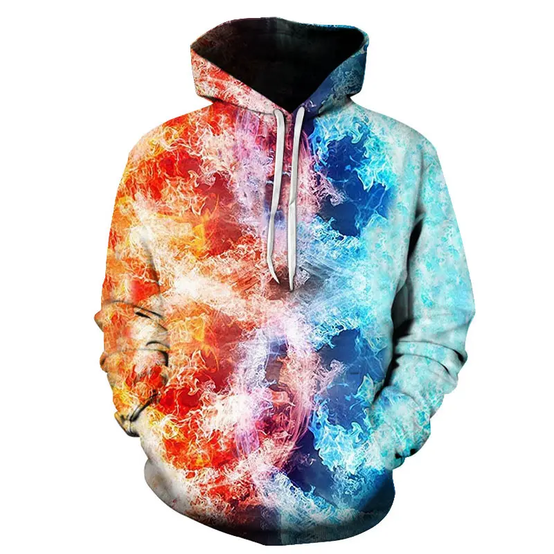 

fashion new flame 3D printing casual men's and women's hoodie hip hop street sweatshirt XXS--4XL