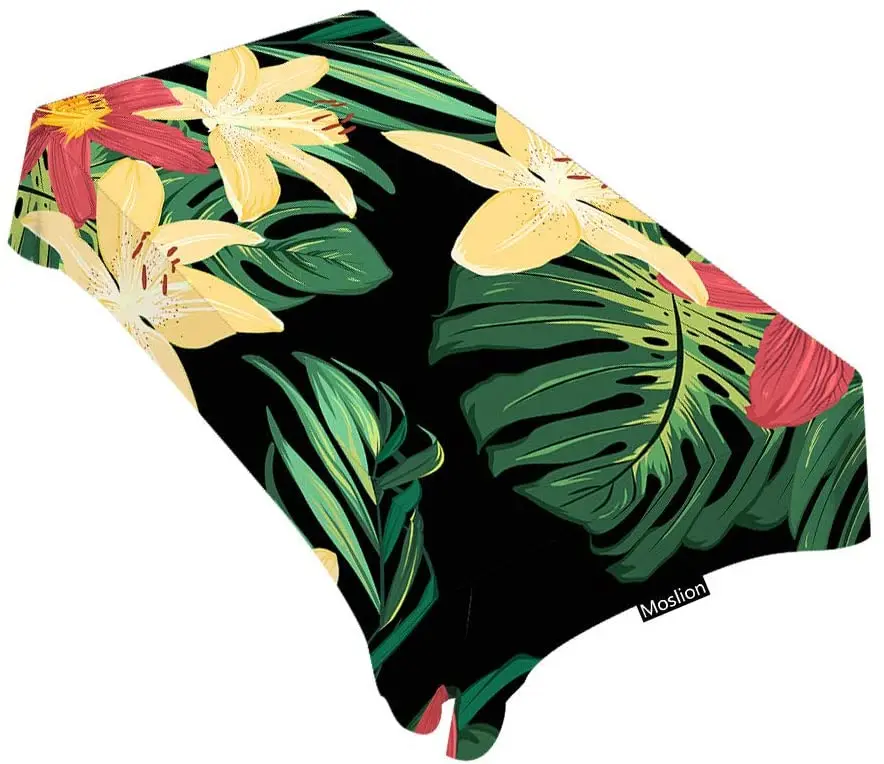 Palm Leaf Tropical Leaves Flower Tablecloth Table Cover