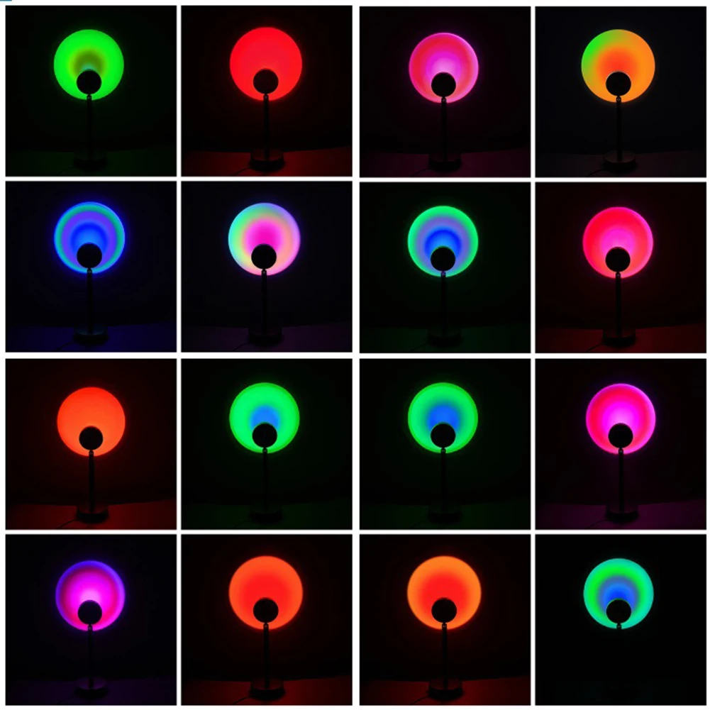 

Rainbow Sunset USB Night Light Projector Atmosphere Lamp Modern Colorful Lamps Light Decoration USB Socket Table