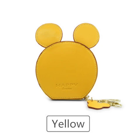Yellow Новые модные дизайнерские кошельки, женские кошельки, маленькие милые Мультяшные открытка Каваий, брелок для ключей, сумки для денег для девочек - Цвет: Yellow