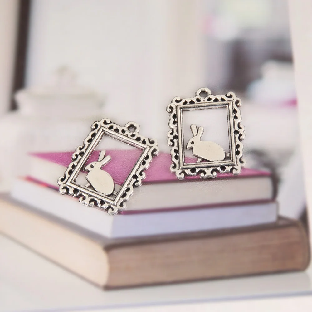 5 шт покрытые серебром Цвет 3D кроликов подвески для головы браслетов и ожерелий DIY