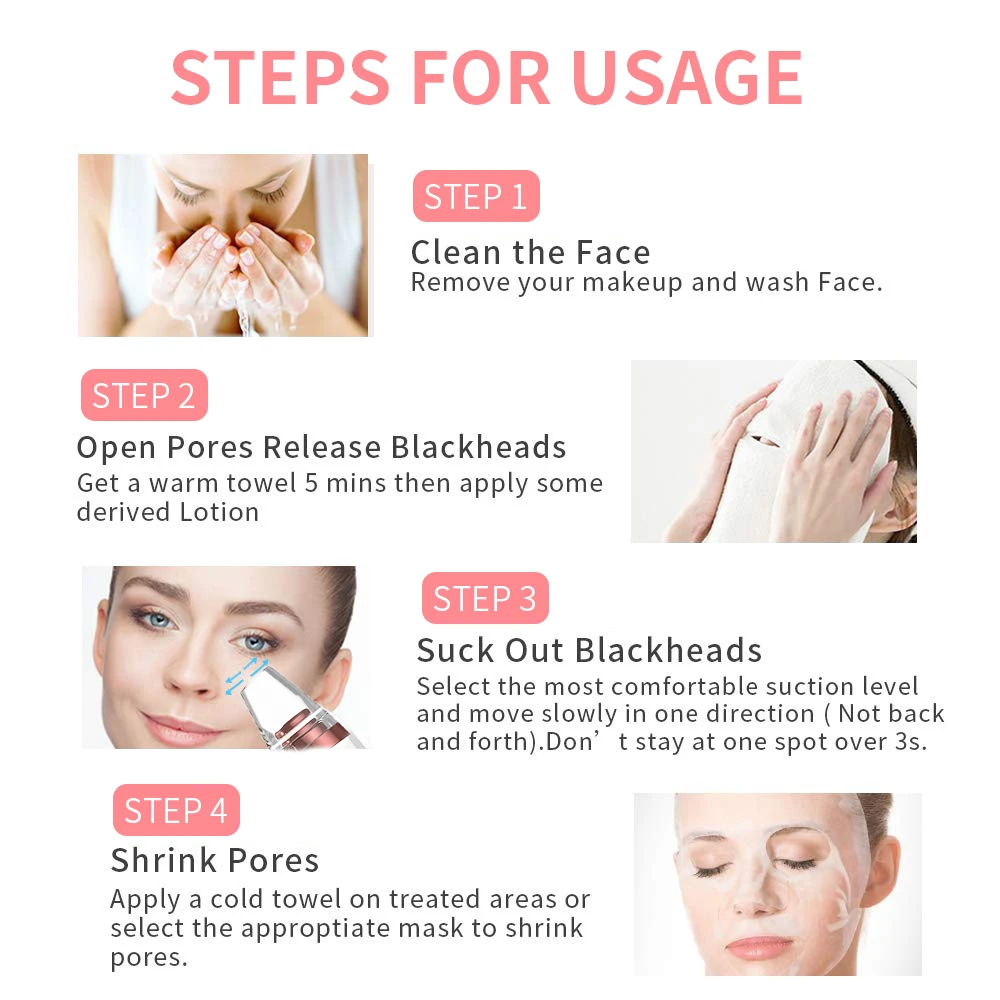 вакуумный очиститель вакумный пор USB Перезаряжаемый прибор для удаления черных