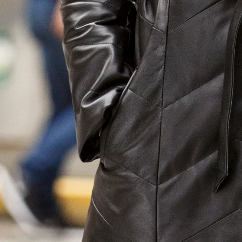 

Genuine 2020 Leather Jacket Winter Coat Women Natural Sheepskin Coat Real Fur Collar Long Women's Down Jackets