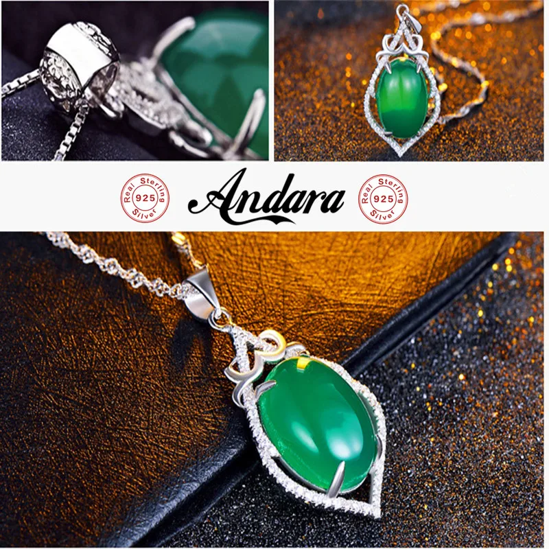 100% Серебро 925 ювелирные изделия ожерелье подвеска зеленая с кристаллом Цирконом