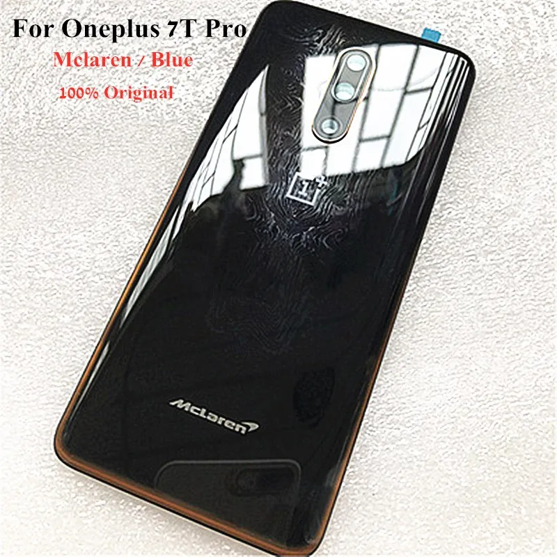 

100% Original For Oneplus 7T Pro Mclaren Edition Glass Back Housing Back Battery Cover With camera lens Case For ONEPLUS 7T PRO