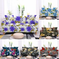 new colorful chinese rose flower printed sofa cover elastic sectional couch cover for living room single loveseat sofa slipcover