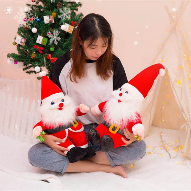 Милый Санта Клаус Плюшевая Игрушка Кукла Пальмовая кукла висящая Рождественская
