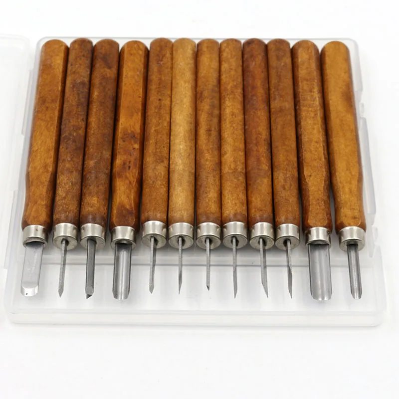 

12 Pack Woodworking Engraving Tools High Hardness Wear Resistance 14.3cm New