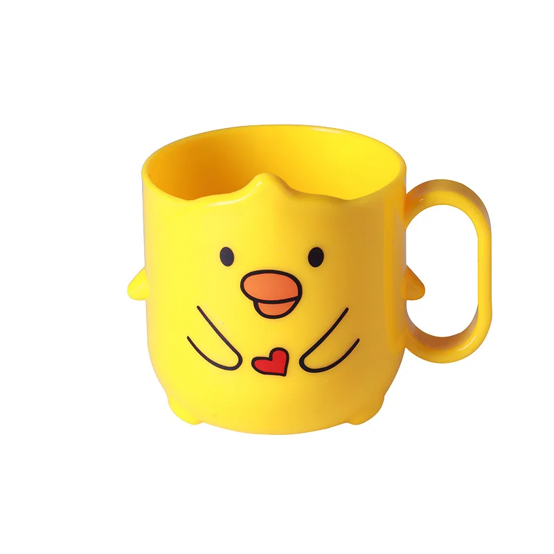 

New Cute Little Yellow Duck Water Cup Children's Wash Cup Plastic Round Cute Toothbrushing Cup Household Cup Cute Cartoon