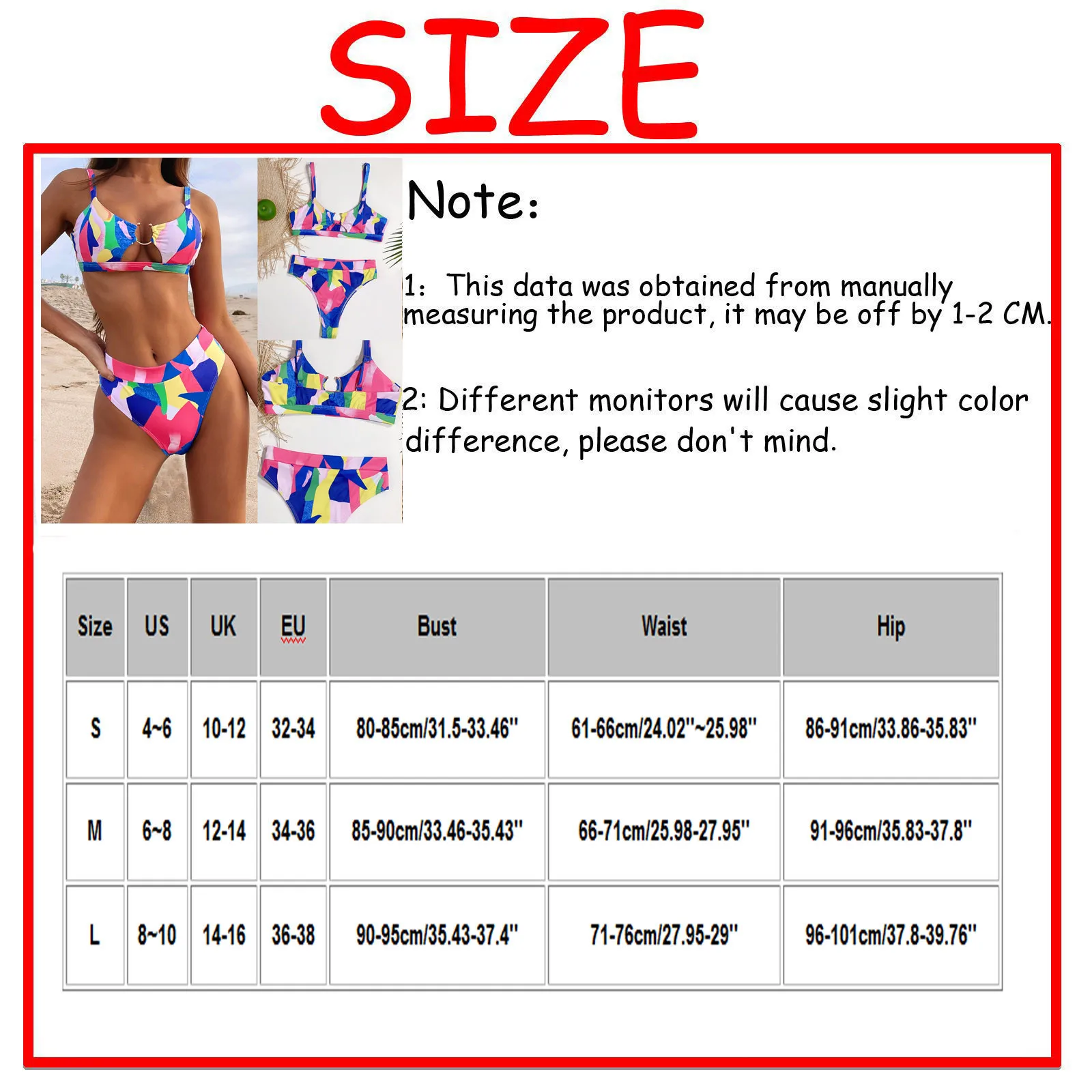 

bikini 2021 Ladies Fashion High Waist Split Swimsuit Colorblock Print Sexy Bikini bathing suit women swimwear women tankini#6