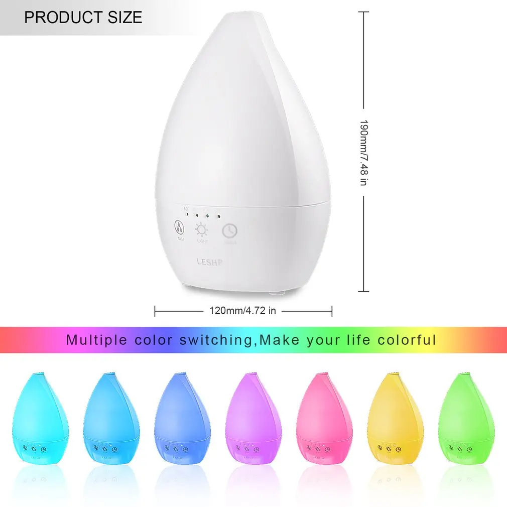 LESHP Touch color ful Light Арома увлажнитель ультразвуковой диффузор 7 цветов светодиодный