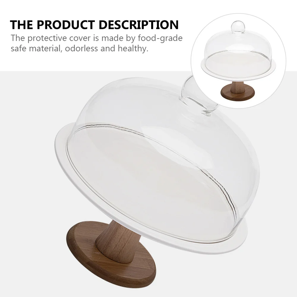 

1 Set Dust-proof Cake Bread Glass Cover Food Cover Practical Snack Dessert Tray