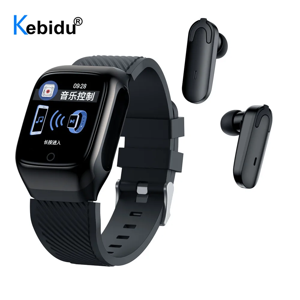 Мужские умные часы 2 в 1 с TWS наушниками Bluetooth беспроводные наушники BT звонки