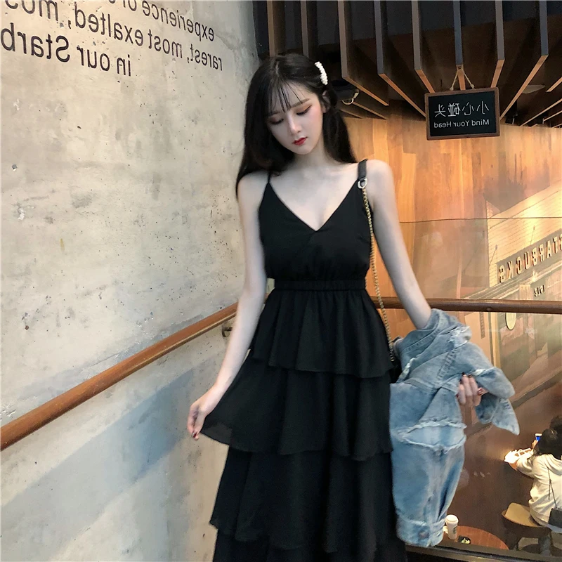 Женское многослойное платье с бахромой однотонное винтажное элегантное на