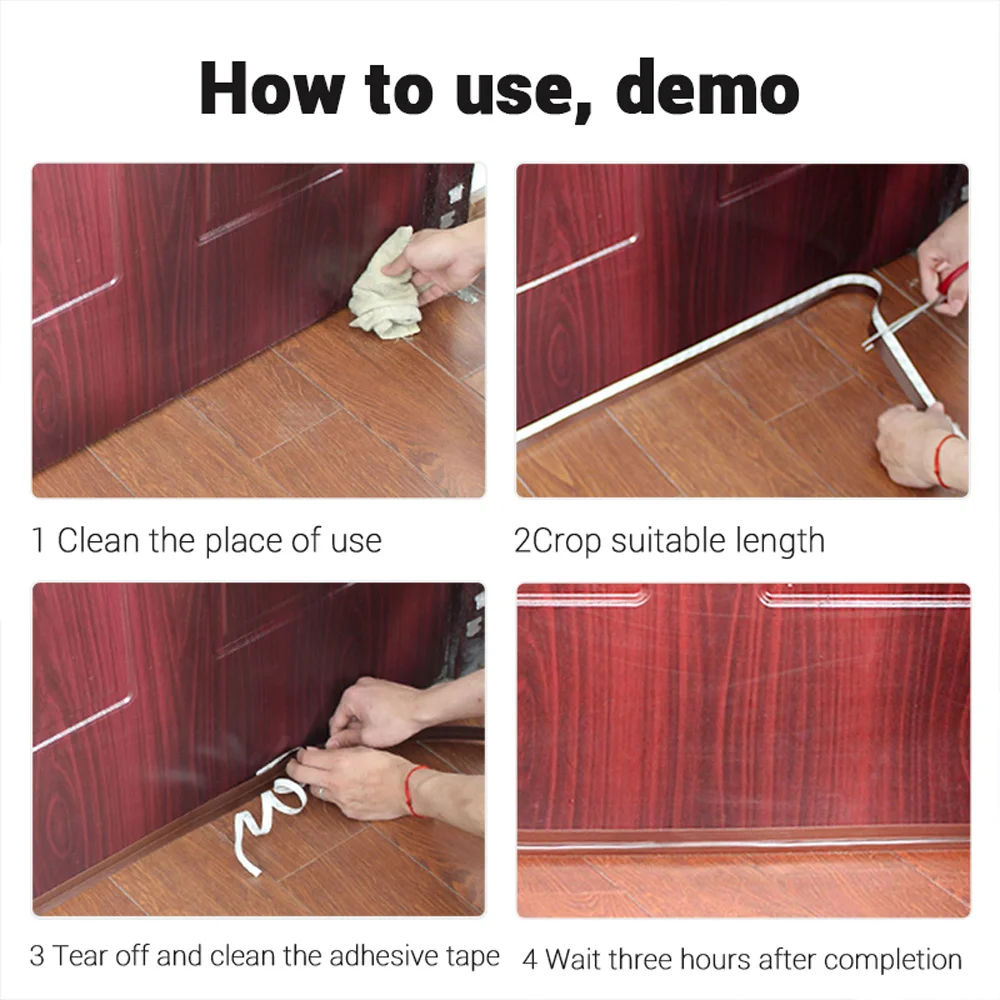

Transparent Door Strip Silicone Sealing Sticker Self-Adhesive Windows Gap Seal Anti-Collision Weather Stripping Foam Tape Seal