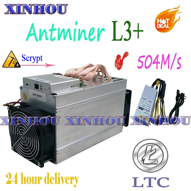 Майнер Antminer L3 + 504M 800 Вт Scrypt Asic с блоком питания 1800 лучше чем S9 T15 S15 DR5 D5 Z9 Innosilicon A4