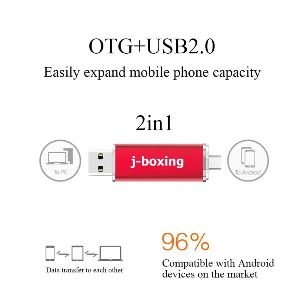 USB флеш накопитель J boxing 5 шт. OTG 8 ГБ 16 Micro два порта для ноутбука Samsung Huawei 32 64 128