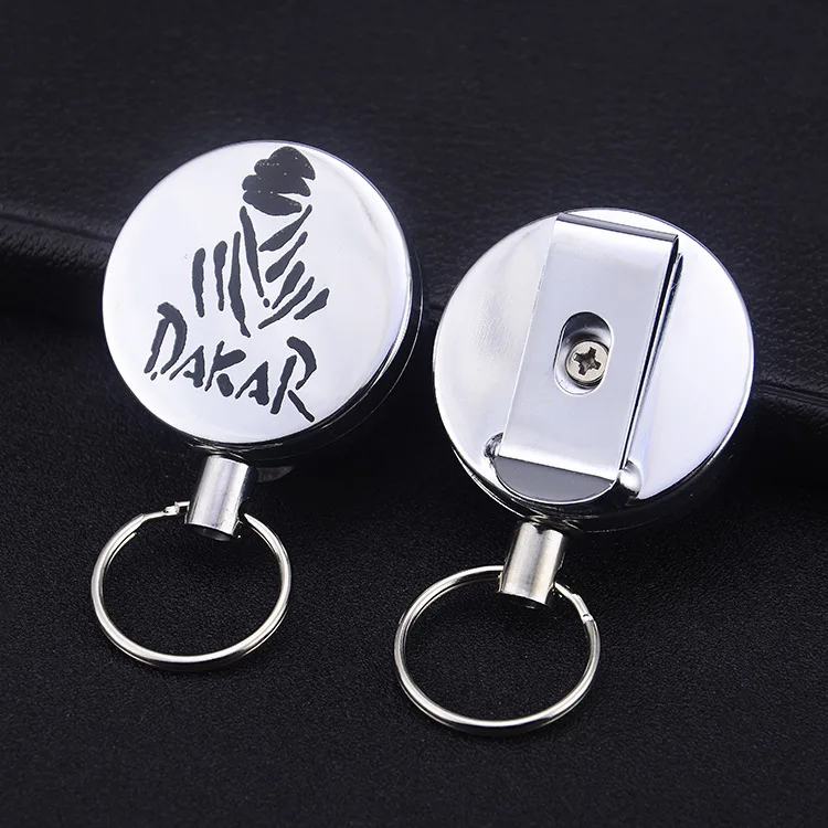 

Outdoor equipment High elasticity retractable wire rope key ring Anti-lost and anti-theft retractable key chain Easy pull buckle