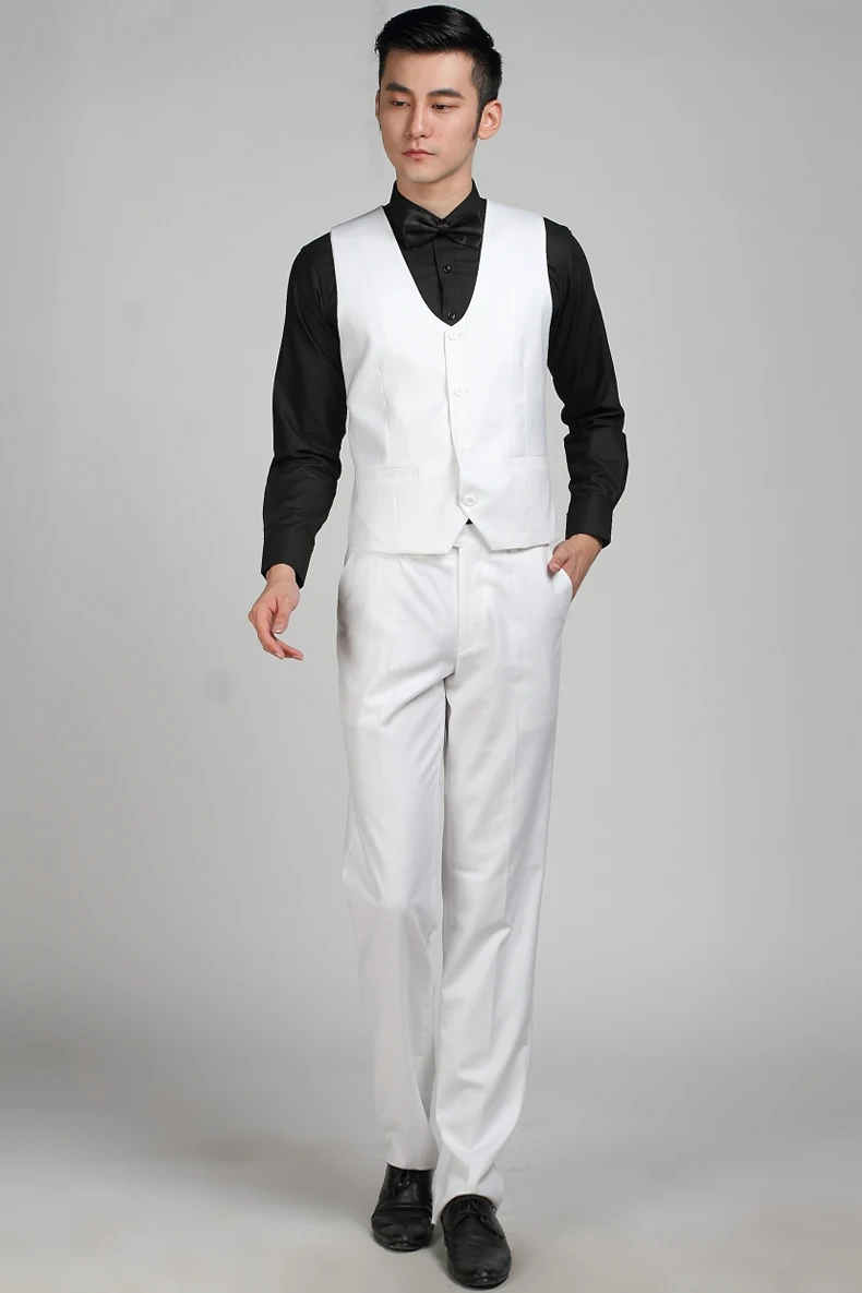 (Пиджак + брюки) мужской смокинг цвета слоновой кости Деловые костюмы тонкие