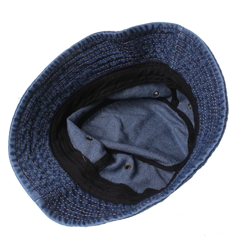 

Denim fisherman hat Ladies summer pot hat Retro distressed sun hat Small pot hat Sun protection hat