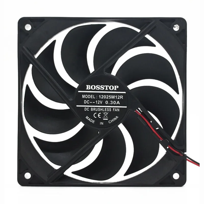 

Cooling fan BOSSTOP 12025 12CM 12V mute fan 2000rpm 0.3A 120x120x25mm cooler