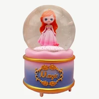 kids night lamp princess castle music box night light crystal ball pink girly heart birthday gifts for bedroom falling snow lamp