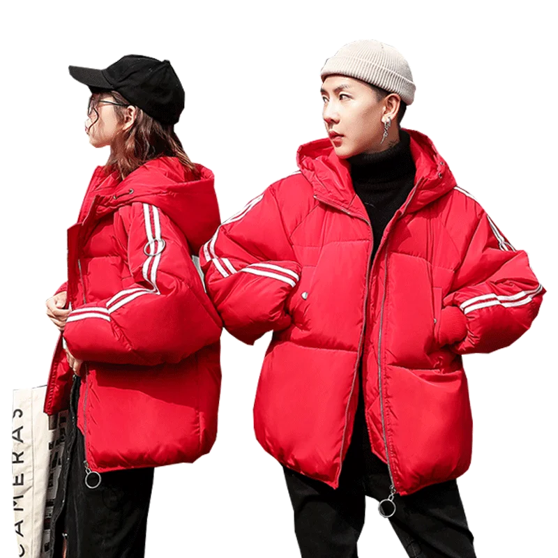 

Winter Warm Cotton Suit BF Hooded Thickened Bread Suit Casual Coat Jacket Fashion Down Jacket