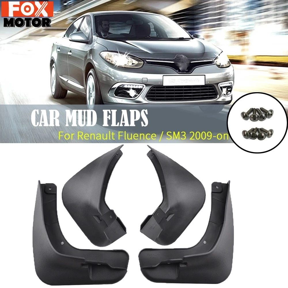 

OE Styled Molded Car Mud Flaps For Renault Fluence Samsung SM3 2009-on Mudflaps Splash Guards Flap Mudguards Car Styling