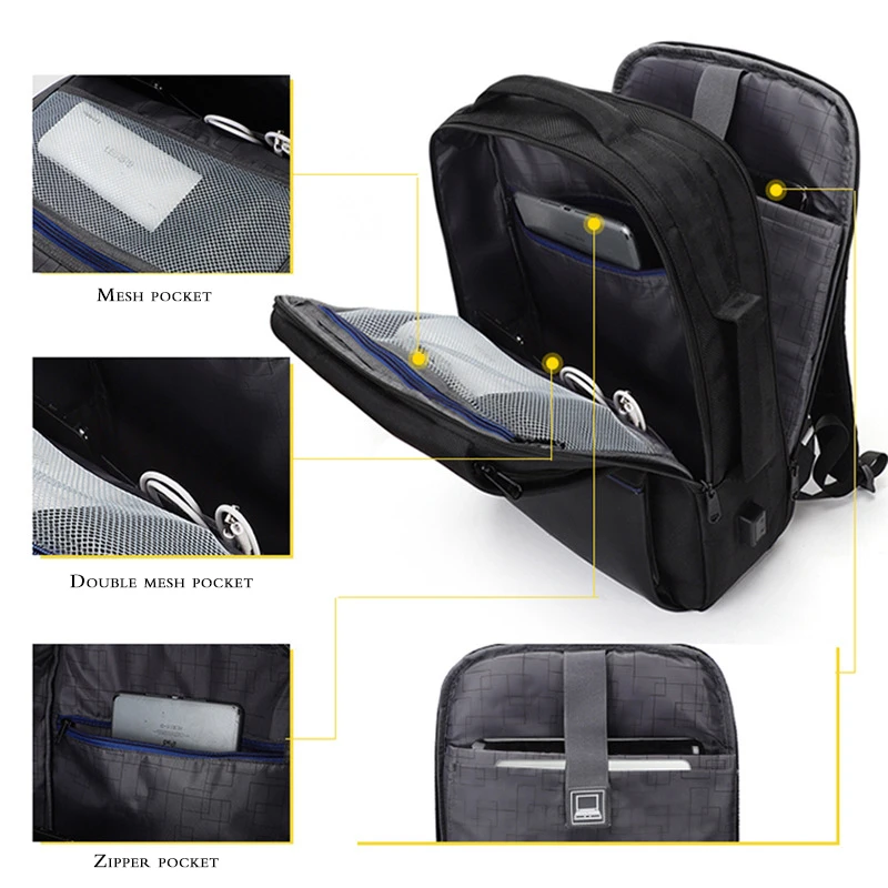 oubdar 2020 new large capacity 15 inch school backpack usb charging man laptop backpack for teenager waterproof back pack men free global shipping