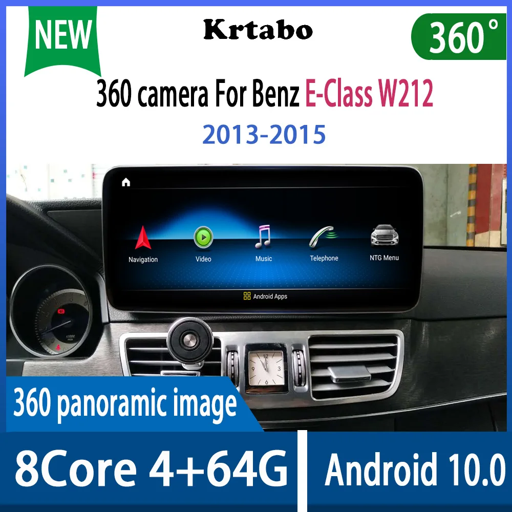 Krtabo 360 камера для Benz E Class W212 2013 2014 2015 Android 10 навигация автомобильный мультимедийный