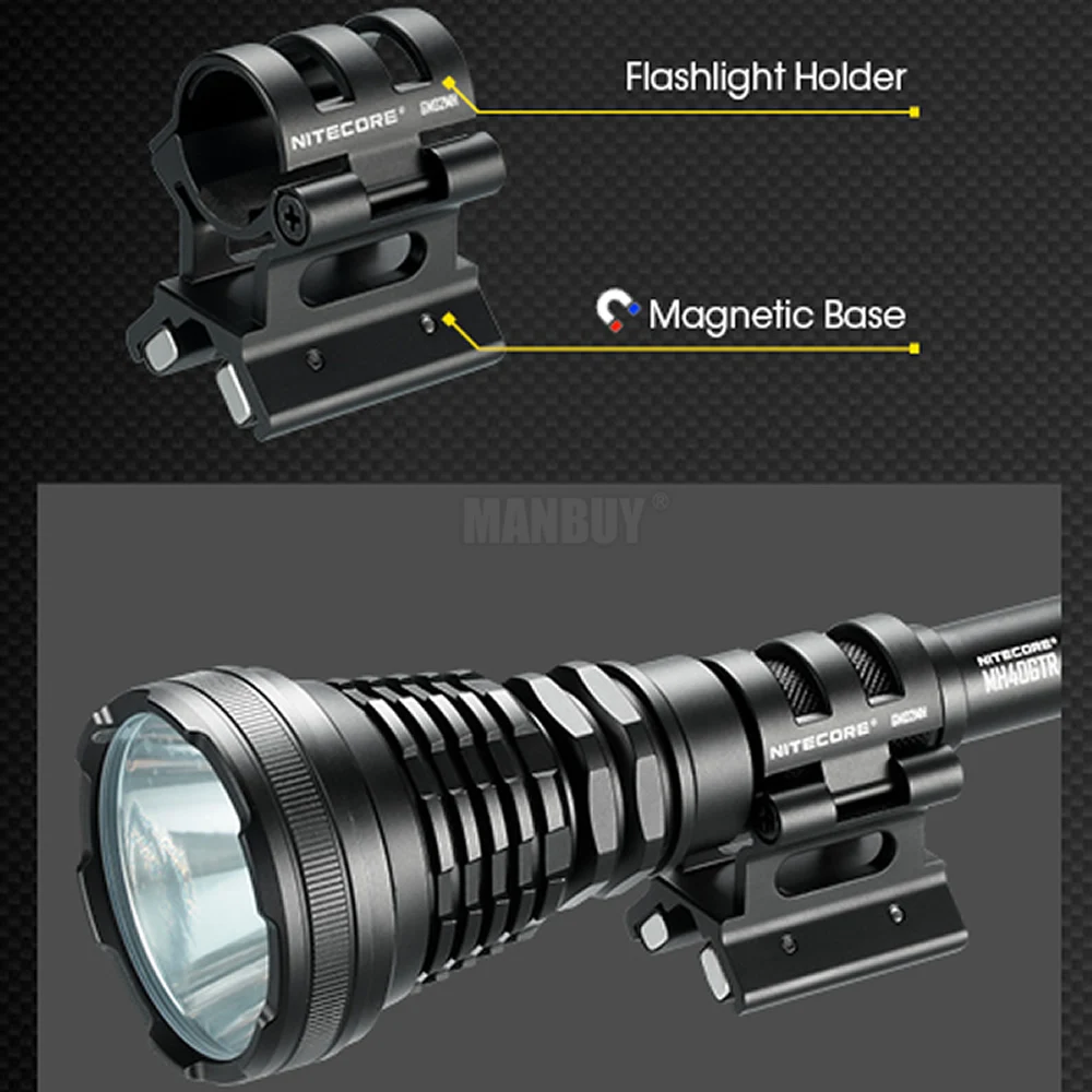 Nitecore Магнитный оружейный пистолет крепление GM02MH 24~ 26 мм аксессуары для фонарика алюминиевый сплав подходит P12GT MH27 MH20 SRT7GT MH40GTR